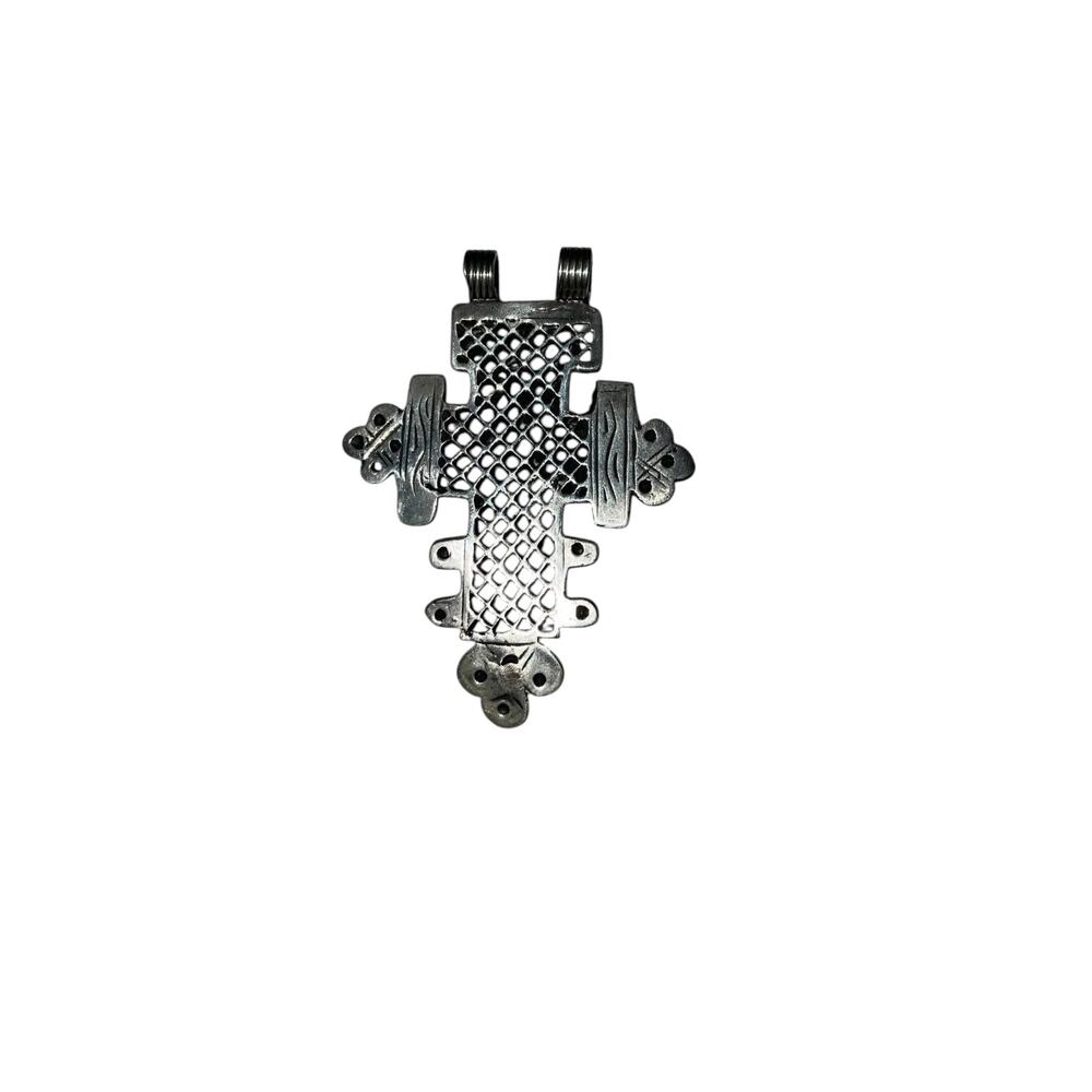 Desert Designs Ethiopian Cross Pendant Vintage Handmade Christian Medal